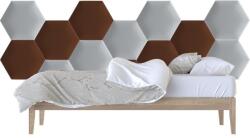 Kerma Design Kerma falpanel, ezüst és bronz színű hatszög fényes falvédő-44