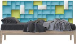 Kerma Design Műbőr falvédő-88 V-8 faldekoráció (200x75 cm) fehér, zöld, kék falpanelekből