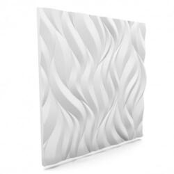  MYWALL FLAMES - Láng mintázatú fehér festhető falpanel, beltéri polisztirol dekorpanel falra (60x60cm)