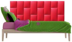 Kerma Design Piros Műbőr falvédő-9 faldekoráció színes panelekből (200x75 cm)