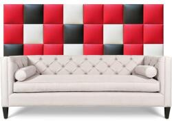 Kerma Design Műbőr falvédő-11 piros fekete fehér falvédő faldekoráció (200x75 cm)