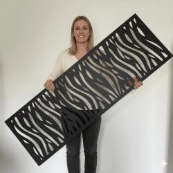  Fali dekorpanel, hullámos minta, 50x150 cm, 3 mm HDF - FP5 fa fekete falburkolat