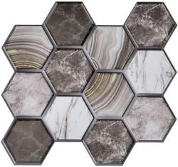  Öntapadós márványos hatszög csempe falpanel 30x30 cm (4 db)