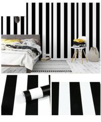  3043 zebra csíkos fekete-fehér öntapadós tapéta 45cm széles