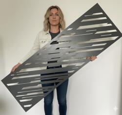  Fali dekorpanel, sávos mintázat, modern 50x150 cm, 3 mm HDF - FP13 fa Antracit színű falburkolat