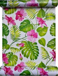  T38 hibiszkusz 45 cm x 10 m öntapadós tapéta, virágok és levelek