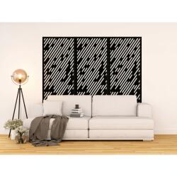  Fali dekorpanel, Vektor minta, 50x150 cm, 3 mm HDF - FP15 fekete színű fa falburkolat