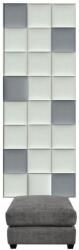 Kerma Design Előszobafal-11 színes Kerma műbőr 3d panelek 200x75cm, hátfal, fehér, világosszürke szín