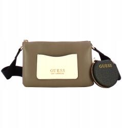 GUESS Kézitáska Guess Barna Fehér Női Eredeti Logo Elegáns Postás Táska (Modna Zamek Mała Ekologiczna Wzór)