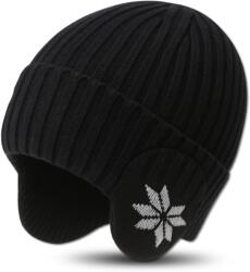 EdiBazzar Férfi Női Téli Sapka Meleg Fekete Téli Füles Sapka Bélelt Kényelmes (Czapka Zimowa Męska Ciepła CZARNA Damska)