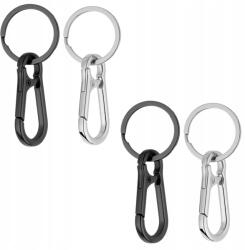  Fém kulcstartó táskához, akasztó, karabiner, kulcskarikák, 4 db (Brelok Metalowy do kluczy karabińczyk kółka)