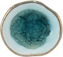 Clayre & Eef Buton mobilier ceramica turcoaz auriu Ø 4x3 cm / S4 cm (64990)