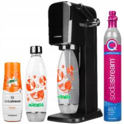 SodaStream Szódakészítő Gép Vízhez Sodastream Art Fekete Mirinda Edition 1 Palack Szirup (ART Black MIRINDA Mpack)