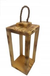 MartineX Alátét Lampion Fa nagy Napbarnított Erős Lámpa 37CM (Lampion Drewniany - Baza)