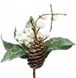  Karácsonyfadísz, dekorációs elem, pálcika almával, fehér (yc15-02)