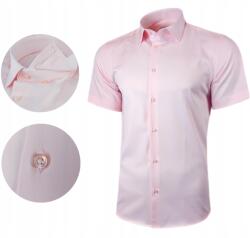  Férfi testhezálló ing Rózsaszín Slim Fit rövid ujjú pamut méret XL