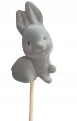  Húsvéti nyuszi 8cm-es kosárba karácsonyfadísz vagy mŰVIRÁG (Zajączek średni szary)