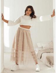 Dstreet Női tüll maxi szoknya bézs színben (CY0422)