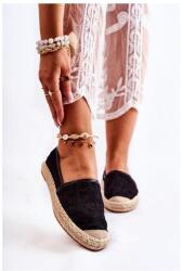 Butosklep Fekete, csipkés, női espadrillák (MY-33117 BLACK__20651)