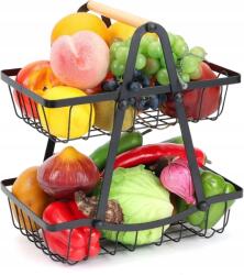 Vilde Gyümölcskosár fém fekete átjáró rendszerező konyhai állvány (5904316402877)