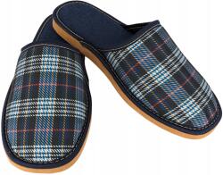 Baffiks Férfi Papucsok Anyag Papucsok Kockás Sötétkék Papucsok Otthoni (Męska Krata Granat)