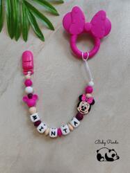 Baby Panda Névre szóló rágcsalánc - Minnie masni magenta