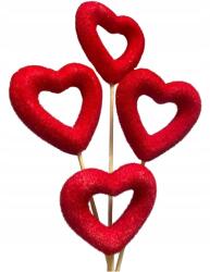 Szív Csúcsos Pikk-pakk Kiegészítő Ajándék Csokor 27CM Piros (SERCE) - allegro - 225 Ft