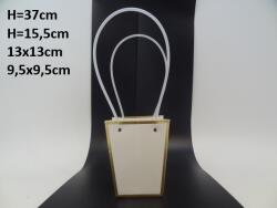 MartineX Kézitáska Ajándék Papírtáska Virág Dekoráció Fehér-arany 37cm (Torebka)