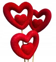 Szív Csúcsos Pikk-pakk Kiegészítő Ajándék Csokor Piros 28CM (SERCE) - allegro - 265 Ft