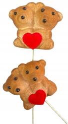  Dupla Mackó Szívvel A Csúcson 28cm-es Pikk-pakk Barna flokkolt (miś)