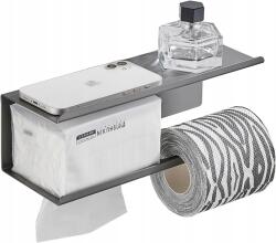 WC-papír tartó rozsdamentes acél polccal Szürke#000670 (X001ZS8VRD)