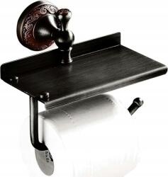 Fali WC-papír tartó polccal Szín fekete#000665 (B0CPHP2BKV)