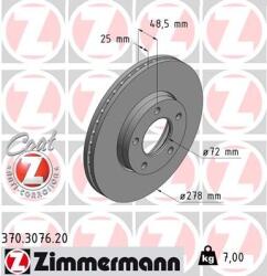 ZIMMERMANN Disc frana ZIMMERMANN 370.3076. 20 (370.3076.20)