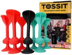 Tossit Joc de darts cu ventuze, Tossit, 7 buc, Rosu-Turcoaz