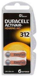 Duracell Activair hallókészülék elem 312, DA312, ZA312, H312MF 6db/bliszter (DUR312)