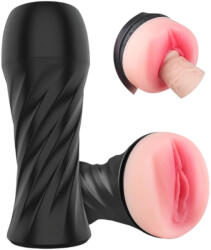 Sex HD Marcus - élethű műpunci tokban (fekete-natúr) - velvetplay