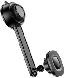 hoco. HW31 Crown mágneses autós tartó 15 W vezeték nélküli töltéssel, középkonzolra fekete-szürke