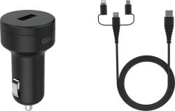 Qilive 600161221 autós töltő 10 W 3in1 kábellel fekete