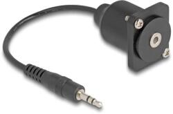 Delock D-típusú kábel 3, 5 mm 3 tűs sztereo jack apa anya fekete 20 cm (88150) (88150)
