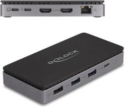 Delock USB Type-C dokkolóállomás 4K - hoz kettős HDMI MST / USB / Gibabit LAN / PD 3.0 85 W (88271) (88271) - firstshop