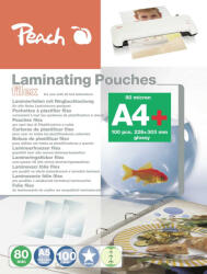 Peach Folie de laminare PEACH A4 (228x303mm), 80mic, lucioasă, cu agățare tip Euro, 100 buc (S-PP580-21)