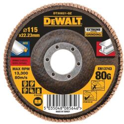 DEWALT DT30621-QZ EXTREME Lamellás csiszolótárcsa 115 mm x 22, 2 mm 80 g - lapos Jumbo (DT30621-QZ)