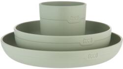 LOVI Tableware Set with Cup etetőszett Pistachio 3 db