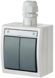 ELEKTRO-PLAST Elektroplast Aquant dupla beltéri / kültéri kapcsoló, vakolat felett, 10AX / 250V, IP65, szürke (1202-65)