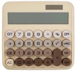 Welora Fancy számológép írógép stílusú ízléses számológéppel, 12 számjegy, 15x3.5x14.5 cm, barna/Bej (JM1238619)