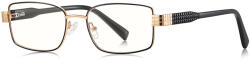Techsuit Anti-Blue Light Glasses (Kékfény szűrő szemüveg nőknek) Techsuit Reflex PC (3163) - Téglalap alakú, fémkeretes, AC lencsés - Fekete