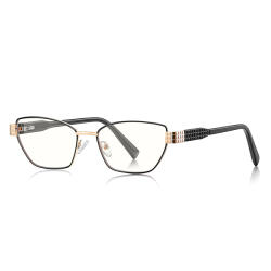 Techsuit Női Anti-Blue Light Szemüveg Techsuit Reflex PC (3162), Téglalap alakú, Fémkeret, AC Lencse - Fekete