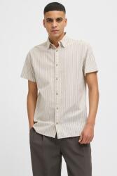 JACK & JONES Jack & Jones, Kényelmes fazonú csíkos pamuting, Világosbézs, XL (12269135-CROCKERY-XL)