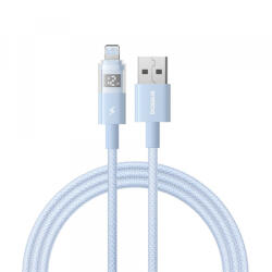 Baseus Cablu Date si Incarcare USB-A - Lightning Baseus Display 2, 12W, 2m, Albastru P10382700311-01 (P10382700311-01)