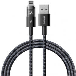 Baseus Cablu Date si Incarcare USB-A - Lightning Baseus Display 2, 12W, 1m, Negru P10382700121-00 (P10382700121-00)